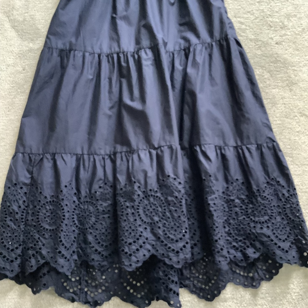 GAP Navy Blue One Shoulder Maxi Cotton Dress NWT Sz. 8 - Picture 2 of 10